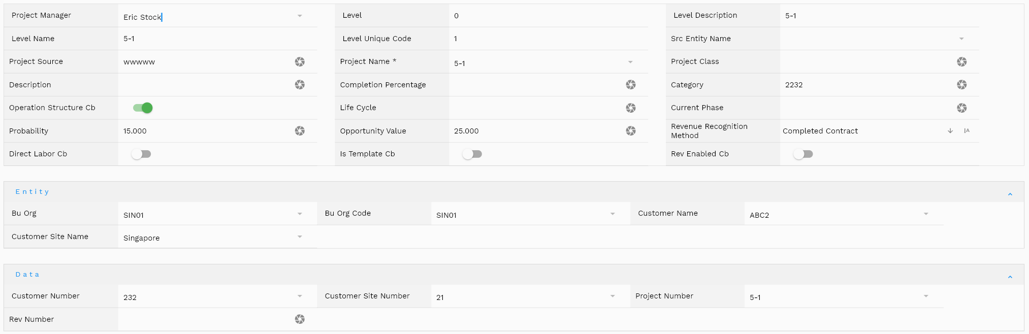 inoERP Compact Form View